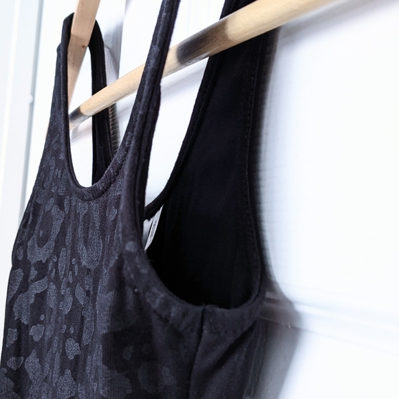 H&M Bodycon Little Black Animal Print Tank Dress, Sz 2 fit. 90s Party Vibes. - Picture 3 of 9